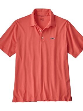 Patagonia Coral Short-Sleeve Polo with Embroidered Fish EUC